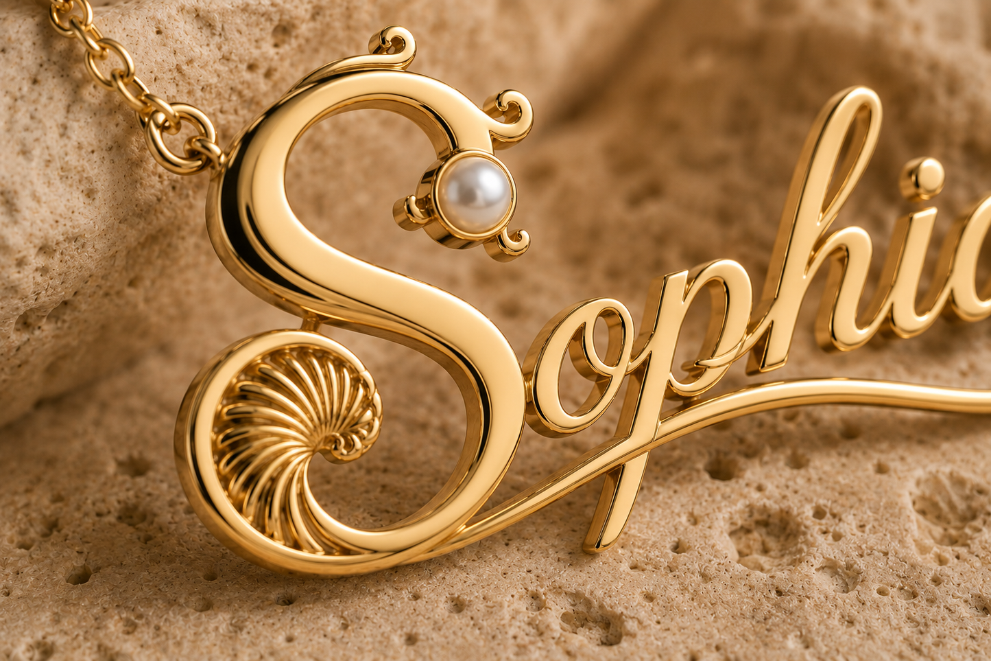 Personalized Gold Name Pendant | Aphrodite Collection | Custom Greek Name Necklace